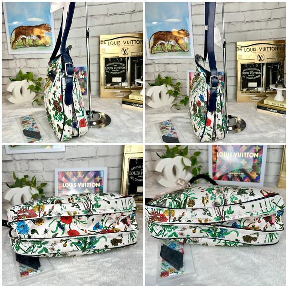 Gucci Flora GG Vintage Large Shoulder Bag Good USED with scarf RARE - Picture 12 of 16